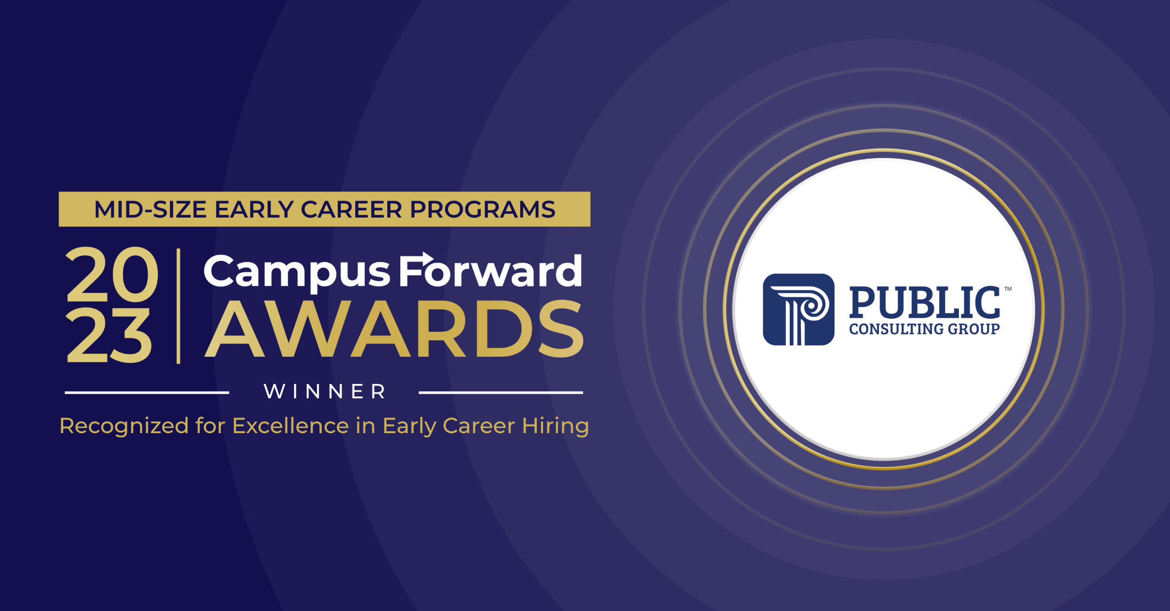 Public Consulting Group 2023 Campus Forward Award Winner